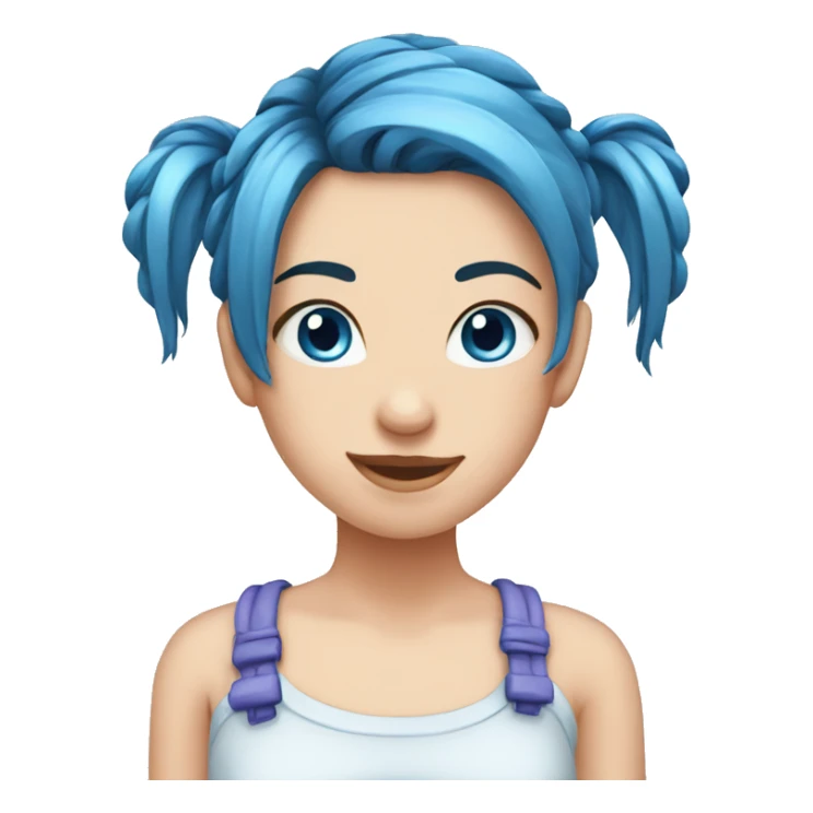 Long blue pigtails, fair skin, blue eyes sticker