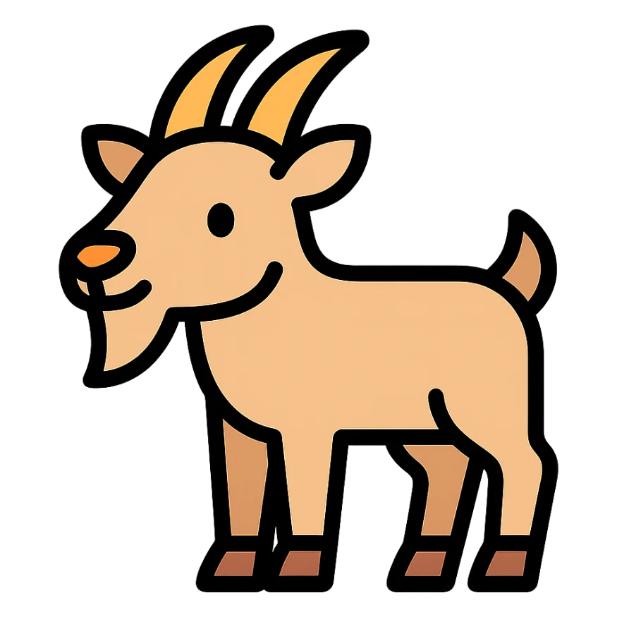 color outline icon of a goat sticker