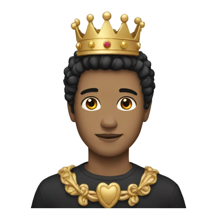 black hair, white boy with crown sticker