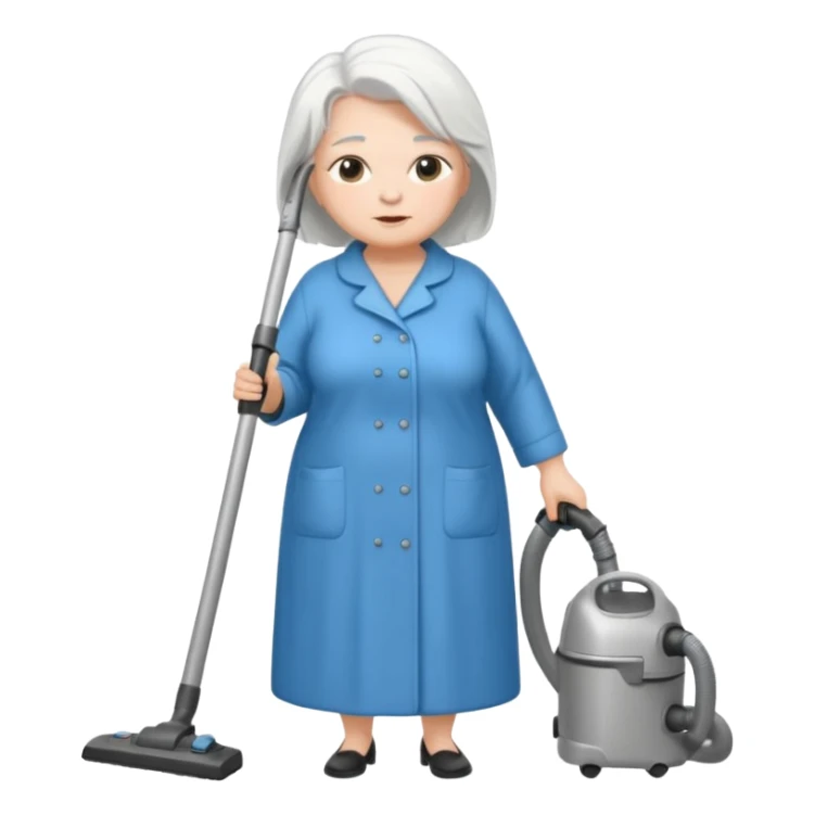 White hair older chubby ed lady vaccum sticker
