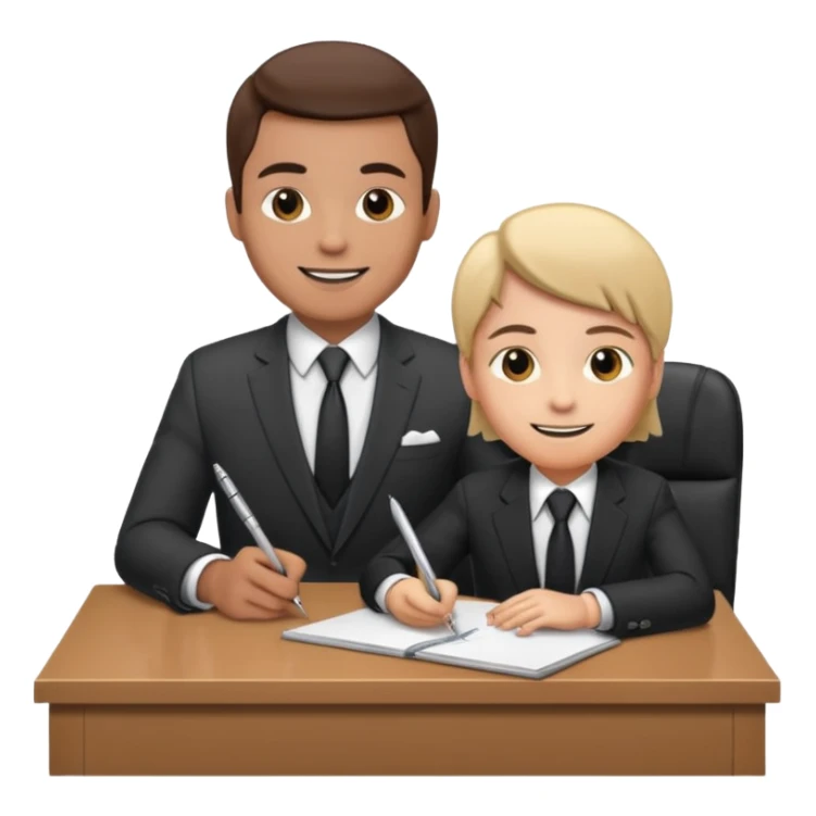 un recruteur à son bureau en face d'un candidat sticker