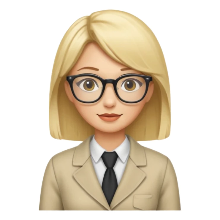 tailor woman with blonde hair and glasses sticker