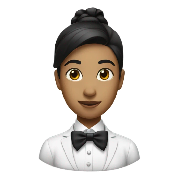 female butler with hair in ponytail sticker