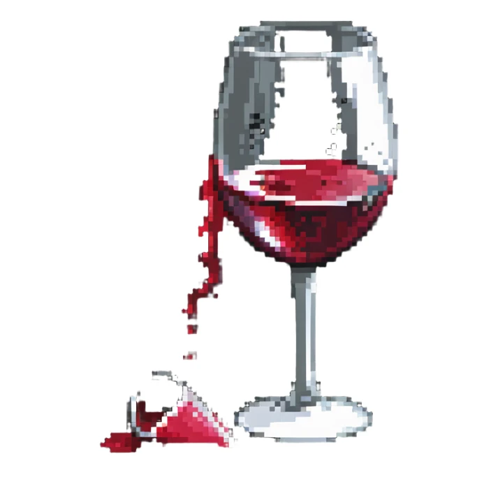 broken wine glass with spilled wine sticker
