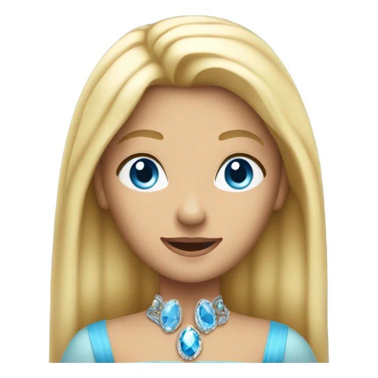blond queen whit blue eyes whit strait hair sticker