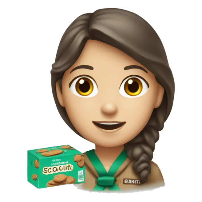 white girl scout selling cookie sticker