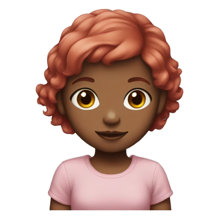Black, baby, red-haired, short-haired girl sticker
