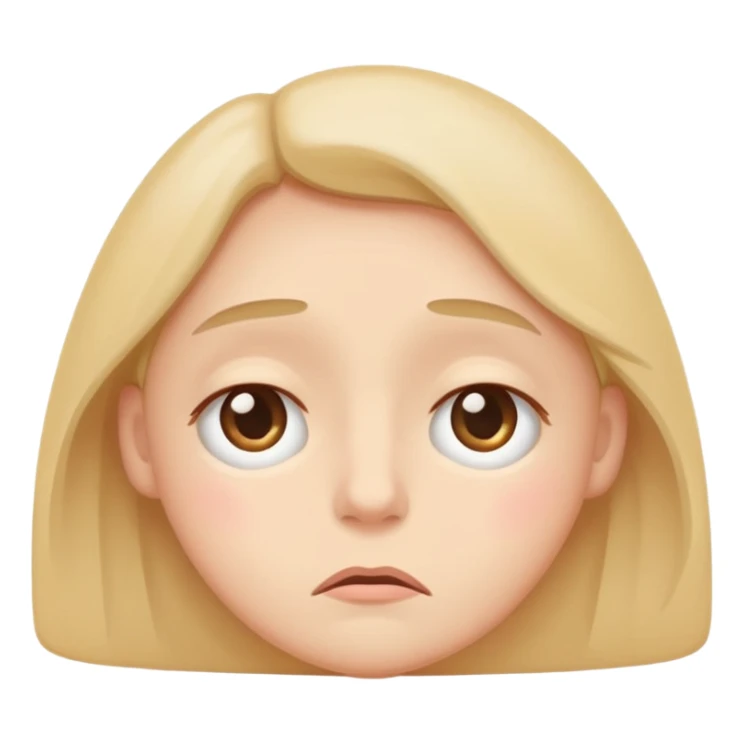 minimal flat emoji of a slightly tired face,
soft droopy eyes,
subtle under-eye shadow,
neutral mouth expression,
gentle exhaustion but not sad,
muted pastel colors,
modern health tracking app style,
transparent background,
vector illustration
 sticker