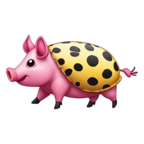 Pink pig armadillo cow centipede insect with yellow and black spots gradient mottled sticker