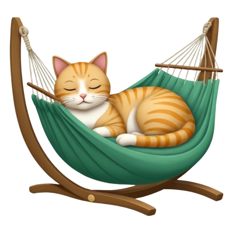 Gatto bianco che dorme sopra un’amaca  sticker