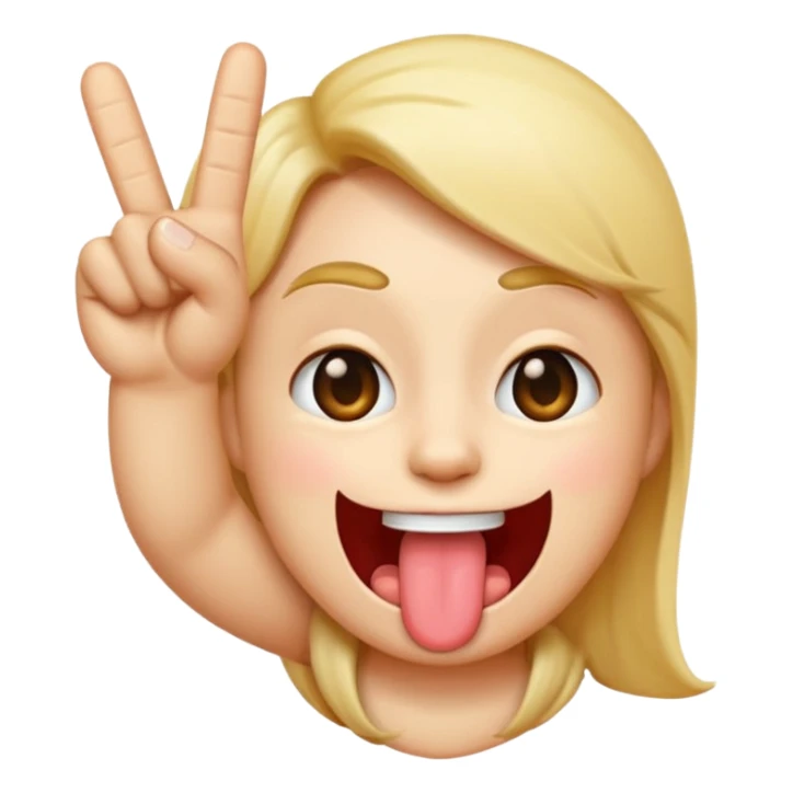 Orta parmak çeken göz kirpmis dilini çıkaran emoji sticker