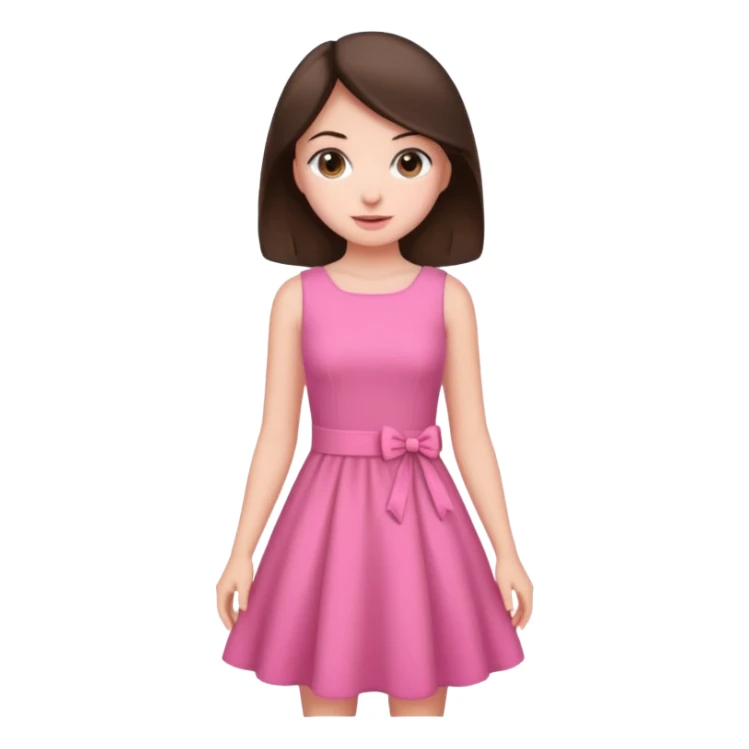 Brunette girl wearing a pink dress sticker