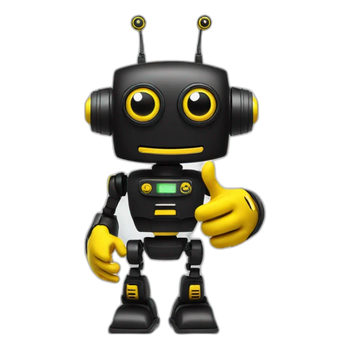 black and yellow robot giving the thumbs-up sticker