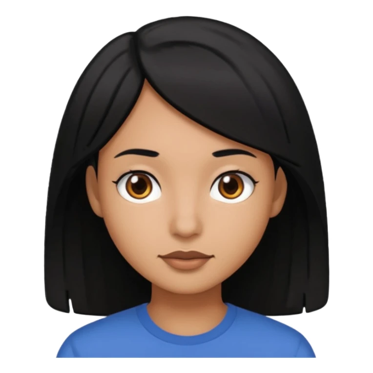 Black hair medium brown skin dark brown eyes sticker