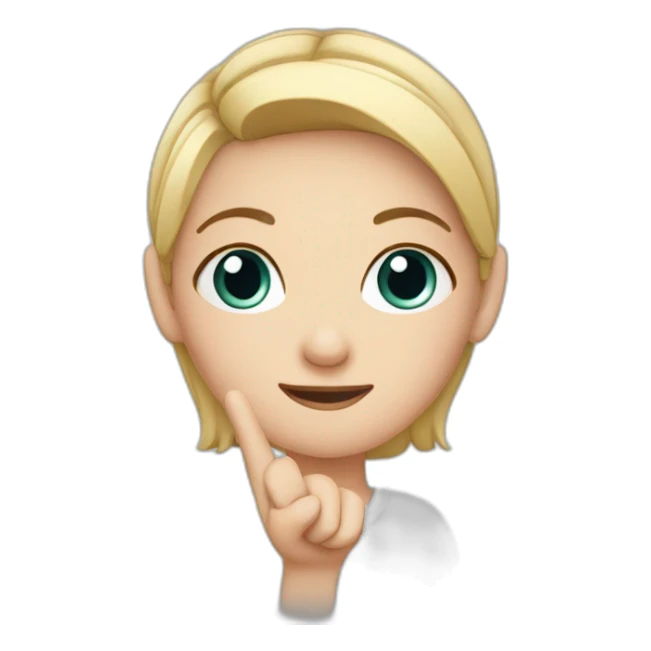 white girl showing three fingers on one hand sticker