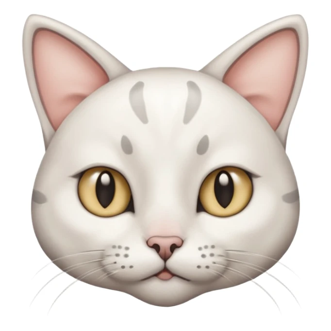 autistic cat that is white with grey ears side eyeing  sticker