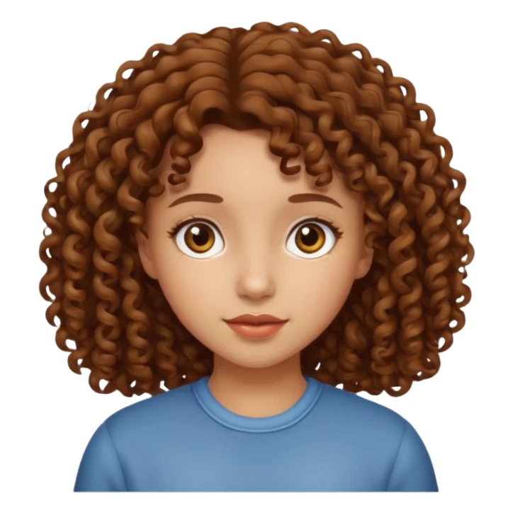 Girl with brown curly hair sticker