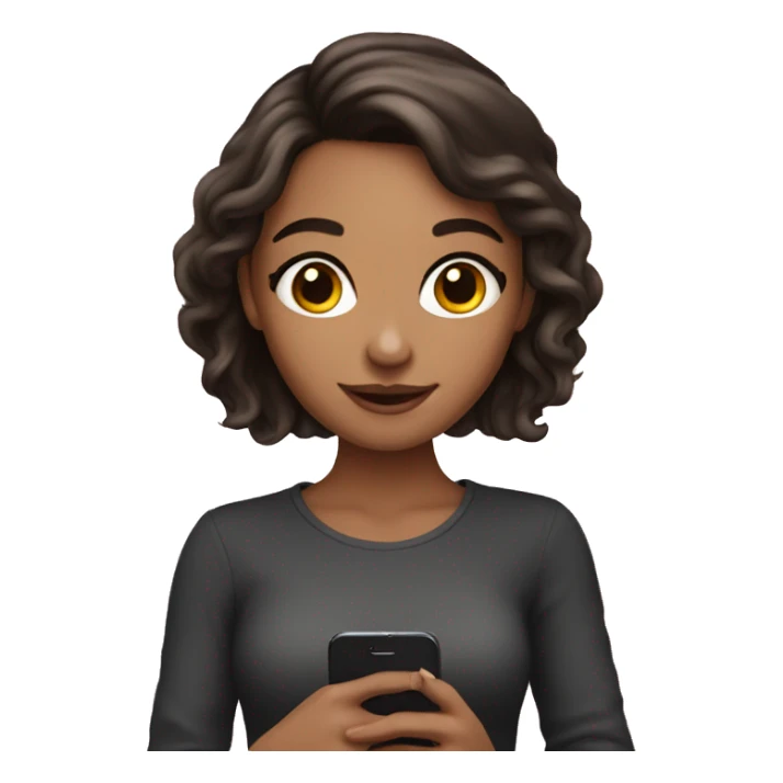 beautiful brunette girl holding an iPhone sticker