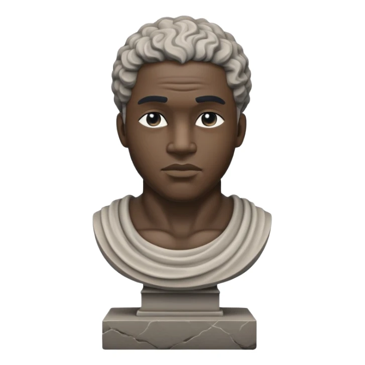 Bust statue of a black man sticker