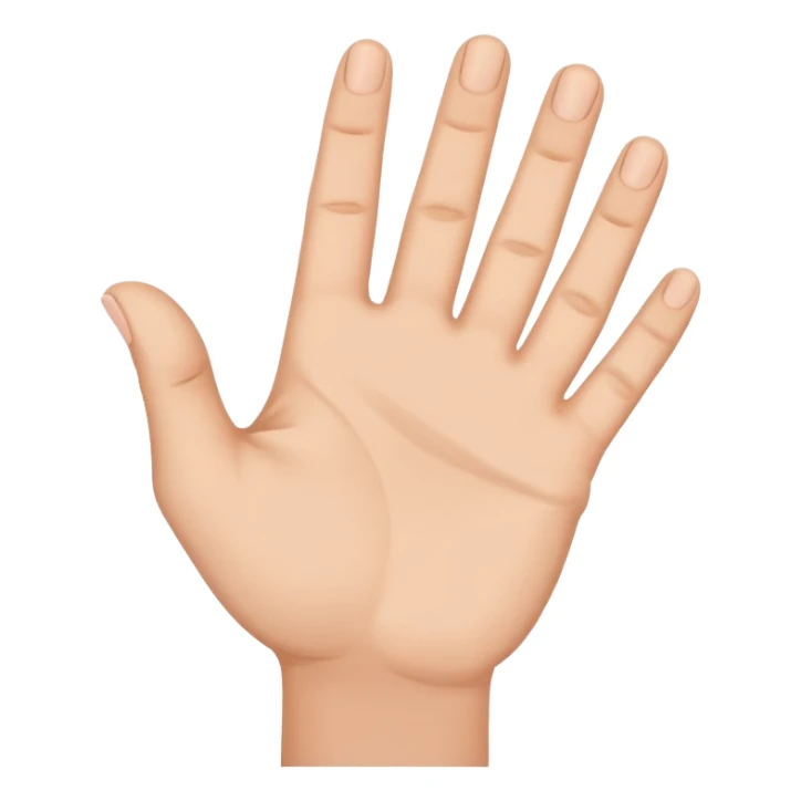 hand sign for East Side, right hand shaped like the letter E, simple and bold, no text sticker