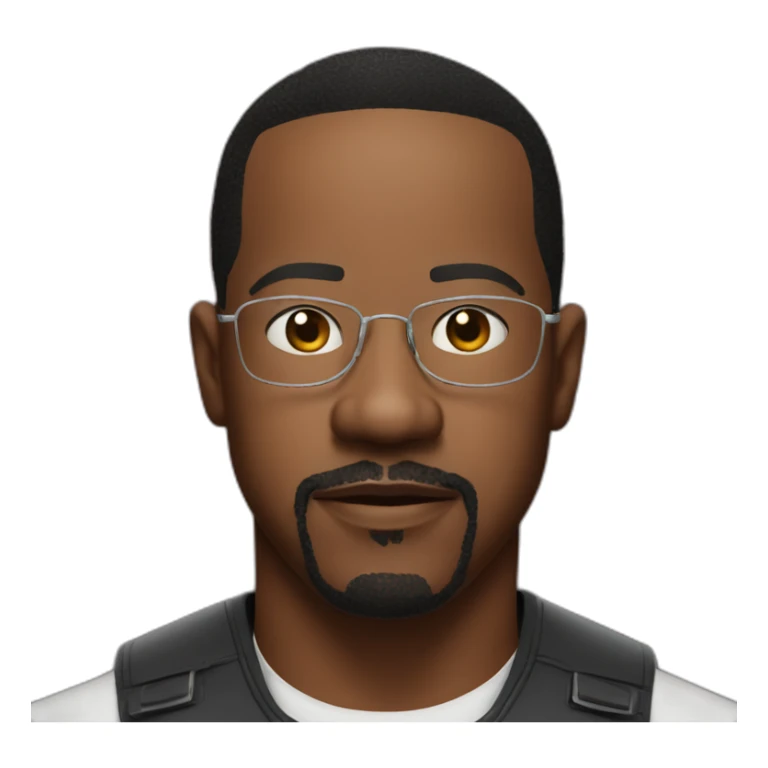actor martin lawrence serious with no glasses sticker