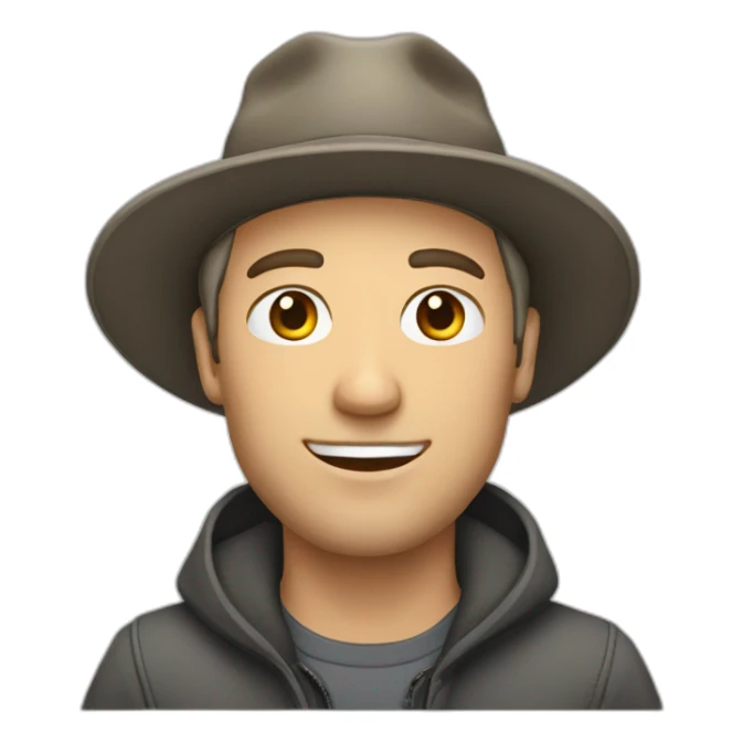 Caucasian man in a hat sticker