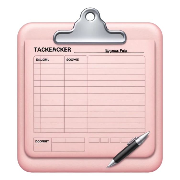 Light Pale Pink expense tracker Documents paper sticker
