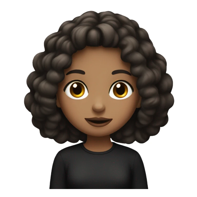 brunette girl with hazel eyes and black oversized shirt sticker