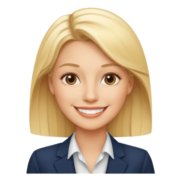 confident blonde woman, age 30s, business leader, CEO sticker