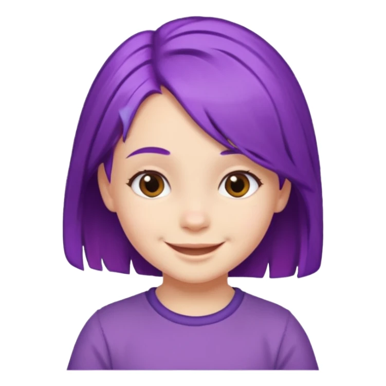 A 5-year-old girl with purple hair sticker