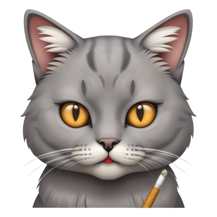 cat with cigarette in mouth staring intensely sticker