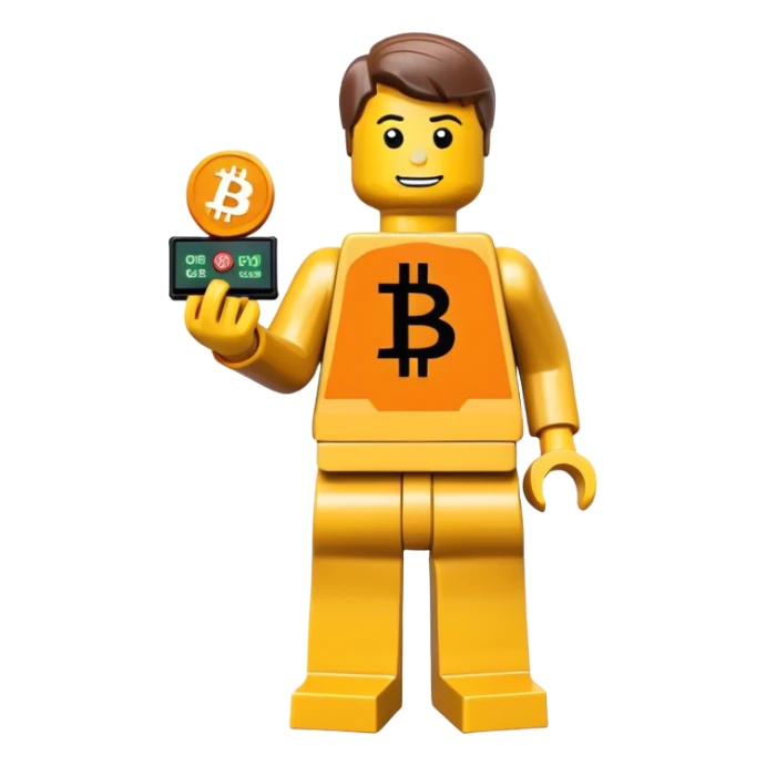 hackeur lego homme bitcoin sticker