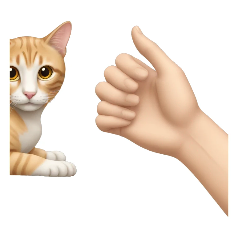 cat listening hand next to ear sticker