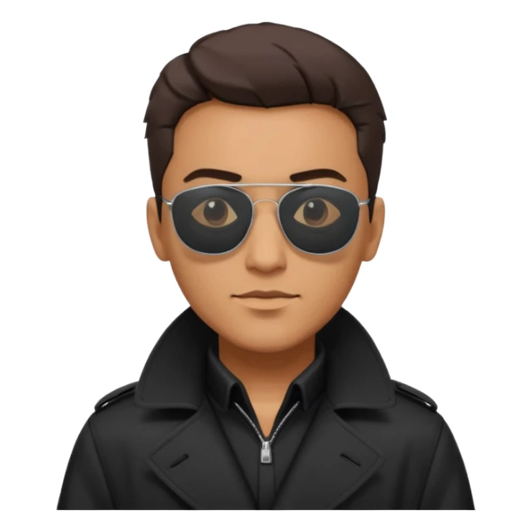 man in black trenchcoat and matrix sunglasses sticker