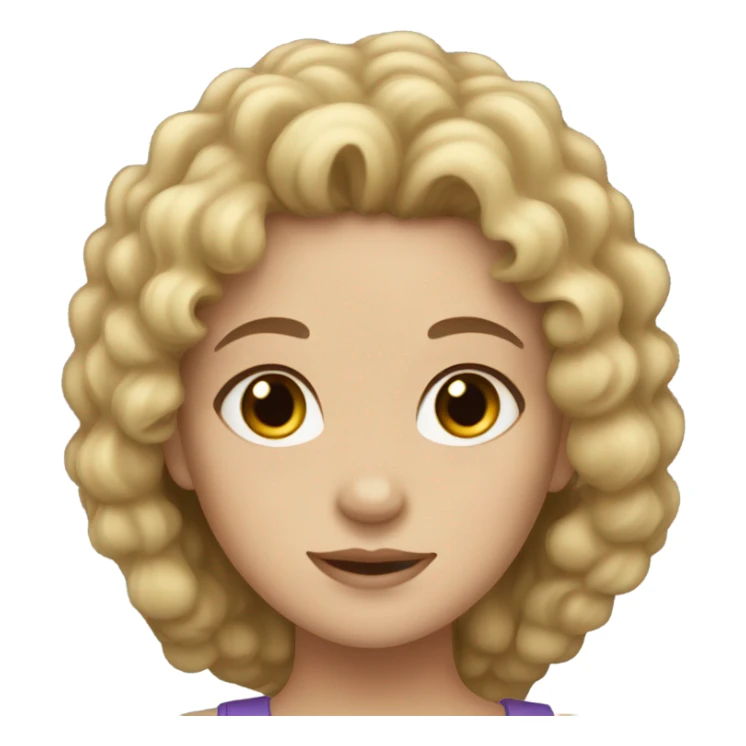Light skin girl with black curly hair sticker