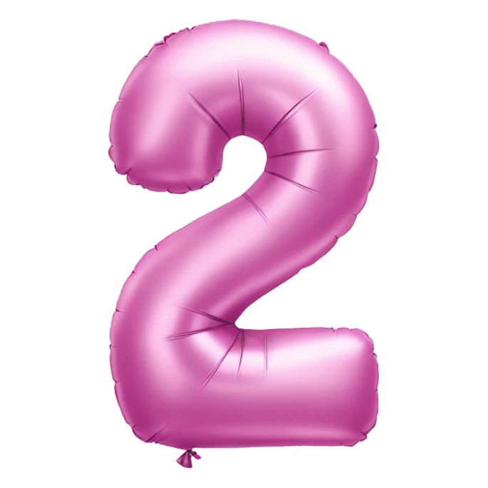 Pink baloon in the shape of number 2 sticker