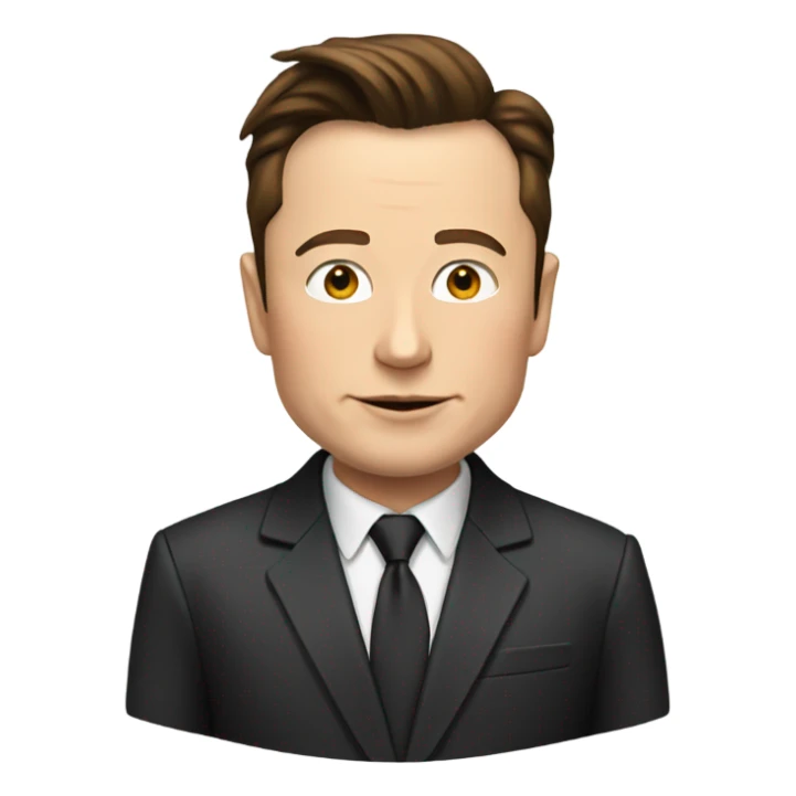 Elon musk wearing a suit sticker