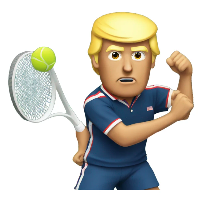Trump playing tennis sticker