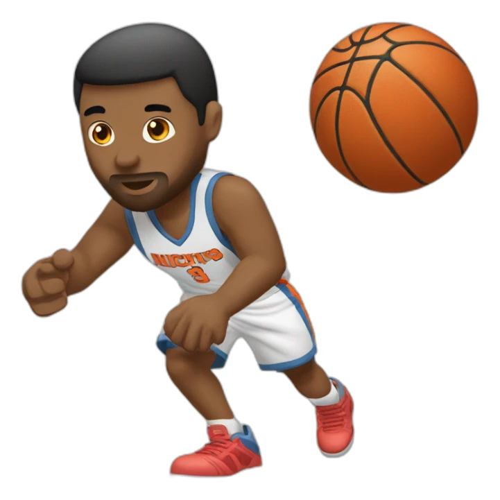 Jugador blanco baloncesto haciendo un mate sticker