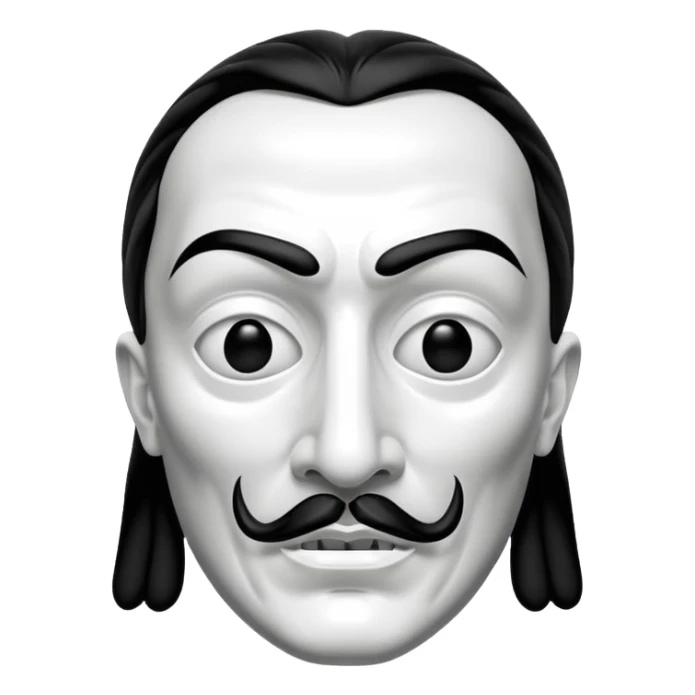 Money Heist, Dali mask (black-white), realistic sticker