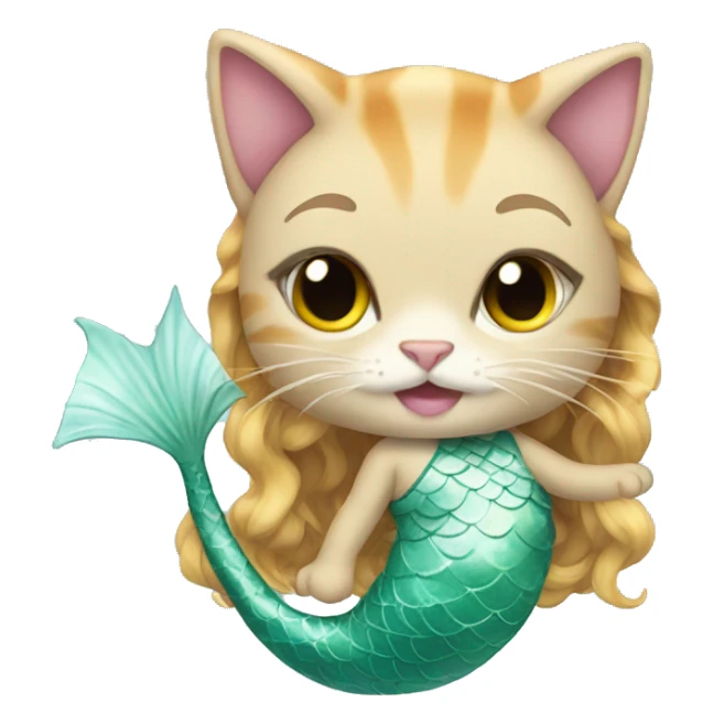 a cat in a mermaid costume sticker