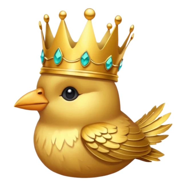 bird with crown and earrings single vibrant colour  sticker