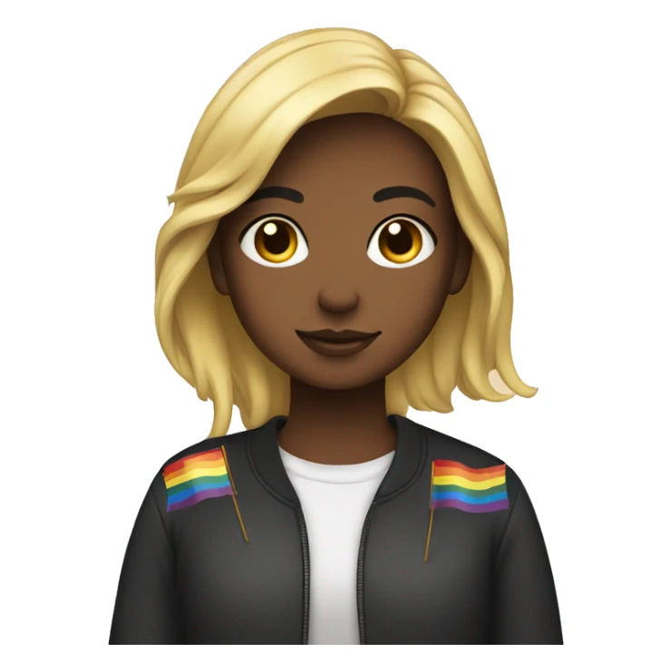 girl with lgbt flag sticker