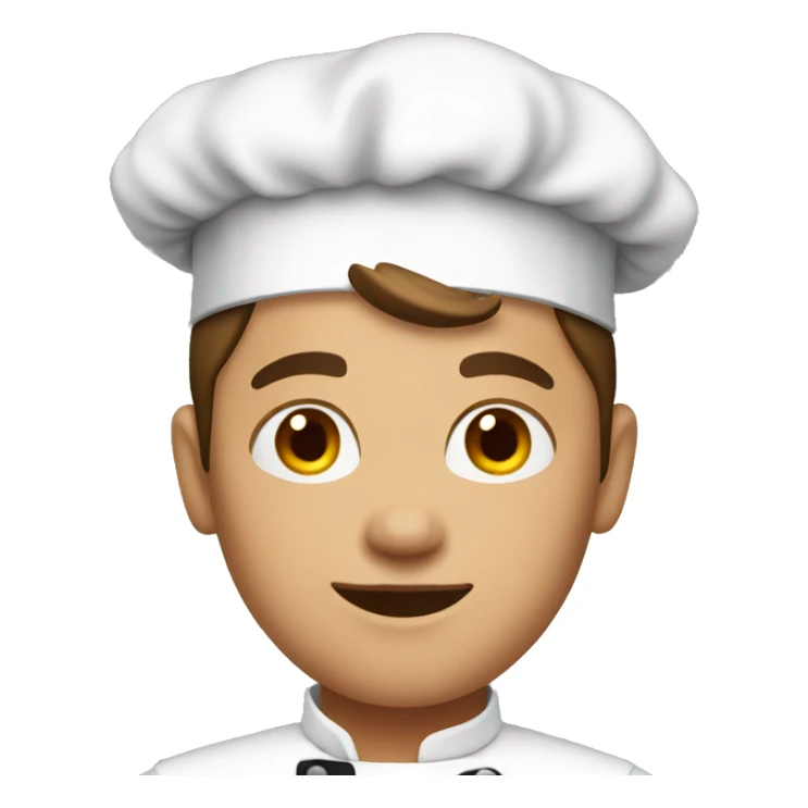 young adult white with short brown hair as a chef sticker
