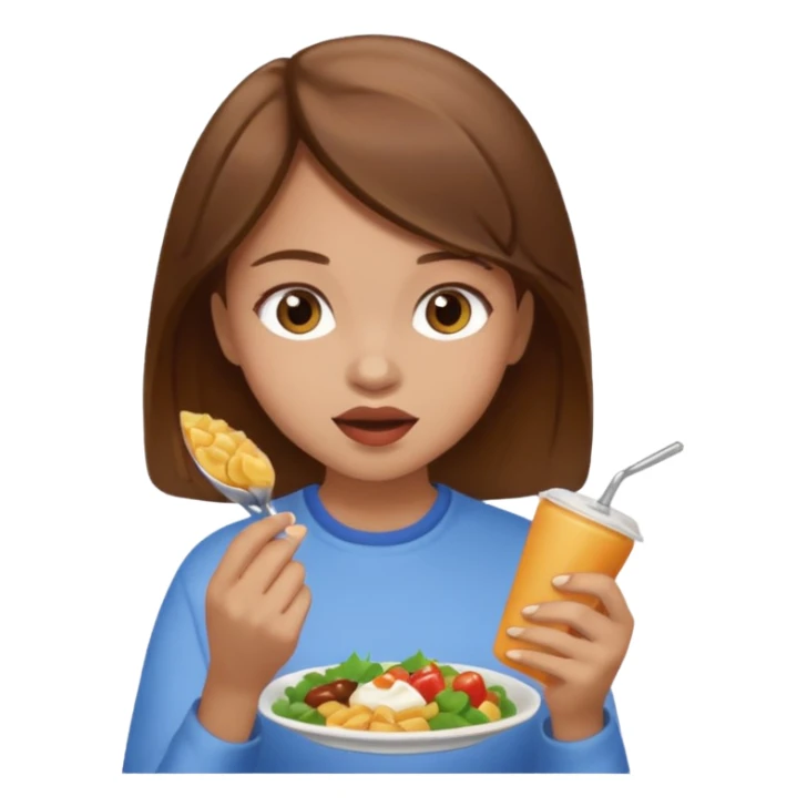 everyday life, food, girl, brown hair sticker