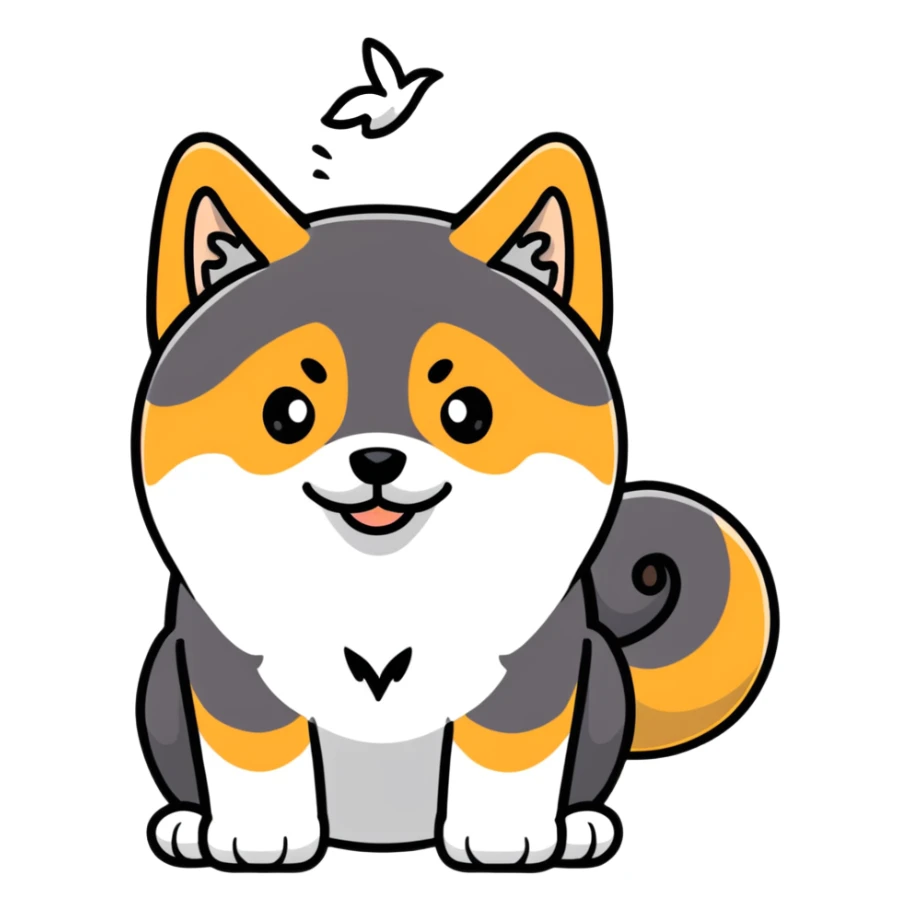 Black Shiba Inu dog pooping sticker