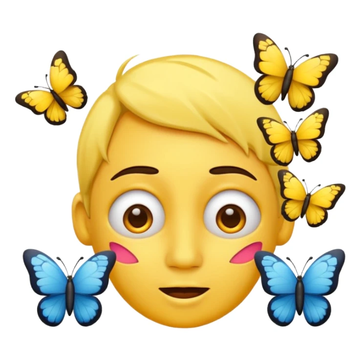Emoji face dizzy with butterflies circling head  sticker