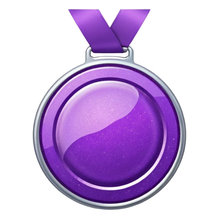 Purple Glitter medal of help sticker