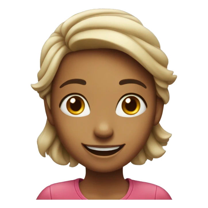 Apple Girl with cartoon hands and smiles at the camera.  sticker