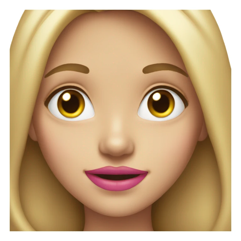 smiling girl with long hair wearing pink lipstick  sticker